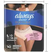 Always Discreet Boutique Incontinence Underwear, Maximum Protection, Size L