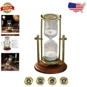 Chic 15-Minute Sand Timer with Wooden Base - Vintage Style for Any Room