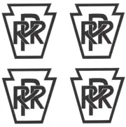 Pennsylvania Railroad O Gauge Train PRR 4 Vinyl 3/4" x 3/4" Black on White