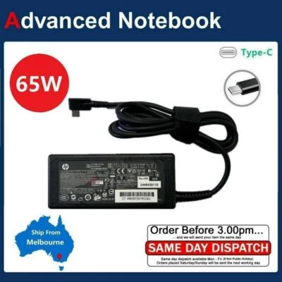 HP GENUINE 65W USB-Type-C Power AC Adapter PSU Elitebook Notebook PN:1HE08AA NEW