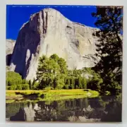 El Capitan Yosemite Park Ceramic Tile Trivet Coaster Travel Souvenir 4" x 4"