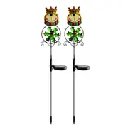 Solar Firework Light 2Pcs Solar Power Garden Stake Lights Santa Christmas Theme -Elk