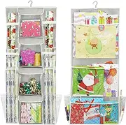 SimpleHouseware Double-Sided Hanging Gift Wrap Organizer Storage Pockets, Set of 1