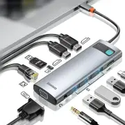 [Triple Display] Baseus 11-In-1 MST USB Type-C Hub Docking Station Adapter With Dual 4K HDMI HD Display / 1080P VGA / 10