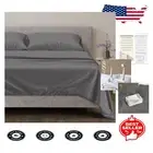 Premium 600 Thread Count Split King Sheet Set - Deep Pocket, Dark Grey Elegance