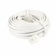 Grey White RJ11 6P2C Modular Telephone Extenstion Cable 4.5M 15ft