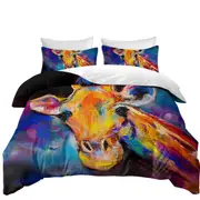 Animal Art Painting Giraffe Quilt Cover