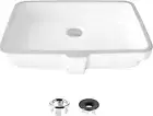 Rectangular Bathroom Sink 20 3/8 X 14 1/4 Inch Porcelain Undermount Bathroom Sin