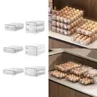 Eggs Storage Tray, Fridge Egg Drawer Organizer Bins, Stackable Egg Holder Tray,