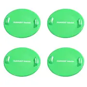 Slippery Racer Downhill Pro Adults & Kids Saucer Disc Snow Sled, Green (4 Pack)
