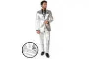 70s Opposuit Shiny Silver Premium Mens Suit