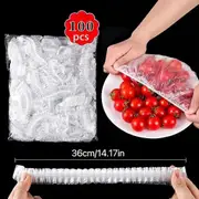100pcs Premium Elastic Food Covers - Super Seal, Leak & Dust Proof - Odor-Free Freshness Keeper - Ideal for Fruits, Rice, Refrigerator & Freezer - Dur