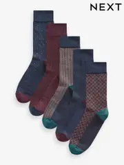 Neutral/Navy Pattern Smart Socks (805729) | $25