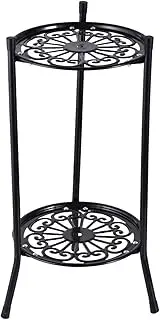 Indoor Plant Stand - Heavy Duty Metal Planter Holder | Tall Wrought Iron Plant Stand with 2 Tiers | Decorative Flower Pot Holder Pot Support Shelf for Corner Terr