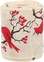 Christmas Decorative Ribbon Pinecone Pattern Ribbon Wide Wired DIY Craft Ribbon Iron Wire Roll Cream Blossom