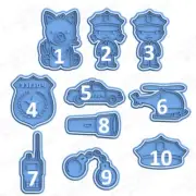 Police Cookie Cutter Embosser Stamp Fondant Set with handle