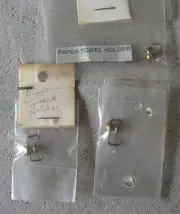 Lot of 3 Vintage Dollhouse Accessories - Brass Towel Holder & Tissue Holders NIP