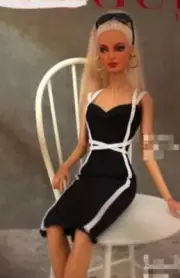 Doll House Accessories - 1 x Black Dress (Great for Barbie's).