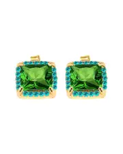 Gabi Rielle 14K Over Silver CZ Garden Studs