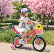 Costway14 Inch Kids Bicycle with Training Wheels and Front Handbrake-Pink