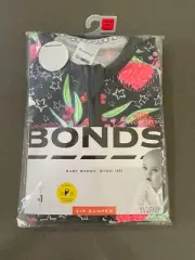 BONDS WONDERSUIT ROMPER FLOWERS BLACK PINK BNIP SIZE 1