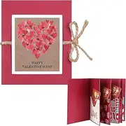 Skyygemm Valentine's Day Multiple Gift Card Holder Booklet 5 Card Slots Holder Book Present Money and Gift Sleeve Book for Valentine' Day Birthday Holiday Ornament
