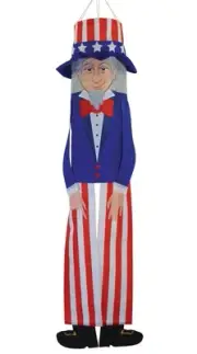 5064 Buddy Windsock-Hanging Outdoor Decoration, 40 Inches, 40" Uncle Sam