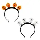 Halloween Led Glowing Light Up Pumpkin HeadBand Fancy Dress Hair Hoop Accessory