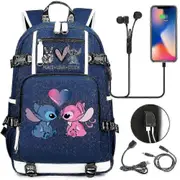 Stitch Boy Girl Kids School Book Bags Usb Large Capacity Teenagers Student Schoolbags Women Men Laptop Travel Backpack High Quality high quality st...
