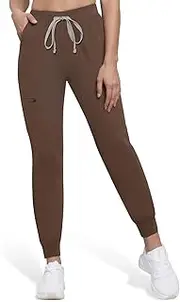[Anwrtuk] Women's Medical Scrub Pants, Medical Work Trousers, Medical Scrub Bottoms with Drawstring Waist and Zip Side Pocket