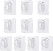 INCREWAY Adhesive Round Hooks, 10PCS Durable Acrylic Self Adhesive Coat Hooks Wall Hooks Nail Free Hooks for Kitchen Bathroom