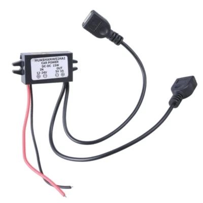 DC12-24V to 5V3A Step-down Power Adjust Module Efficient Power Adapter Cord