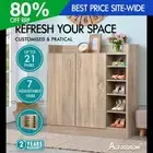 ALFORDSON Shoe Cabinet Storage Rack Drawer Organiser Shelf 21 Pairs Wooden