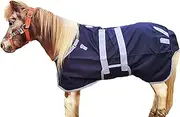 1200D Turnout Waterproof Breatheable Lightweight Closed Front Miniature Mini Weanling Goat Donkey Pony Foal Horse Winter Sheet Blanket Coat Cover Navy Grey 51502