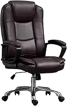 Classic Business Office Chair Home Computer Chair High Back Learning Swivel Chair Ergonomic Staff Chair Desk Task Chair(Dark Brown)