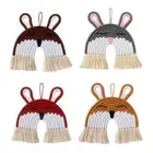 Nordic Handwoven Macrame Rabbit Tapestry Cotton Rope Animal Wall Hanging Pendant