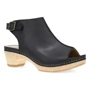 Dansko Lizzy Women's Casual Sandals, Black Oiled Pull Up, W39