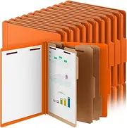 Skyygemm 36 Pcs Pressboard Classification Folders Bulk 3 Dividers File Folder with 3 Inch Fastener, Letter Size with 3.5 Inch Expansion for Organize Paper Files for Office Classroom (Orange)