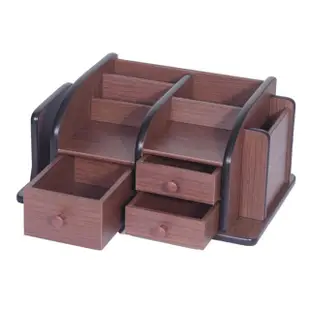 【桃花源創意工坊】木質創意多用桌面收納筆筒木製桌面雜物收納盒(家具)