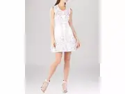 NEW 289 BCBG DRESS OFF WHITE S M L 4 6 8 10 12 GRAY PINK FLORAL WILMA