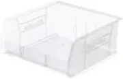 AkroBins Stackable Clear Storage Bins - 11x11x5 Inch, 6-Pack for Garage & Pantry