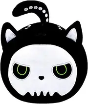 Halloween Black Cat Plush Toy Pillow, Stuffed Animal Skeleton Plushie, Cute Home Decor Gifts for Kids Adults Birthday