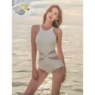 03  DK泡溫泉泳衣女夏2023新款連體性感比基尼顯瘦遮肚運動女士游泳裝