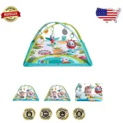Sunny Days Adjustable Baby Play Mat with Mirror & Soft Book for Interactive Play