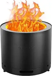 VEVOR Smokeless Fire Pit Stove Bonfire, H: 12.6 in x Dia: 15 in,Wood Burning Fireplaces with Removable Ash Pan, SUS430 Stainless Steel Inner Portable Outdoor Firepit, Ideal for Outdoor Patio Camping