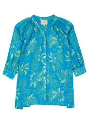 Hannah Artwear Cora Floral-print Silk Blouse - Blue - 1 (UK8 / S) 1 (UK8 / S)