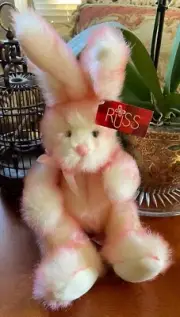 Ruffles by Russ Berrie Pink Bunny Rabbit Plush Glitters Galore Stuffed Animal