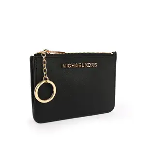 【Michael Kors】素面皮革零錢包/卡夾/鑰匙包(黑)/ 平行輸入