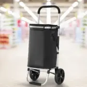 Lightweight Shopping Cart Trolley Foldable Grocery Basket Water Resistant 45L