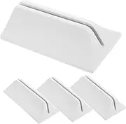 WEKAMOS 4pcs Desktop Bezel Base Partition Stand Bracket Movable Screen Base Movable Screen Divider Partition Stand Support Movable Screen Stand Screen Divider Support Plastic White